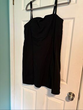 Abercrombie & Fitch Black Spaghetti Strap Mini Skort Dress